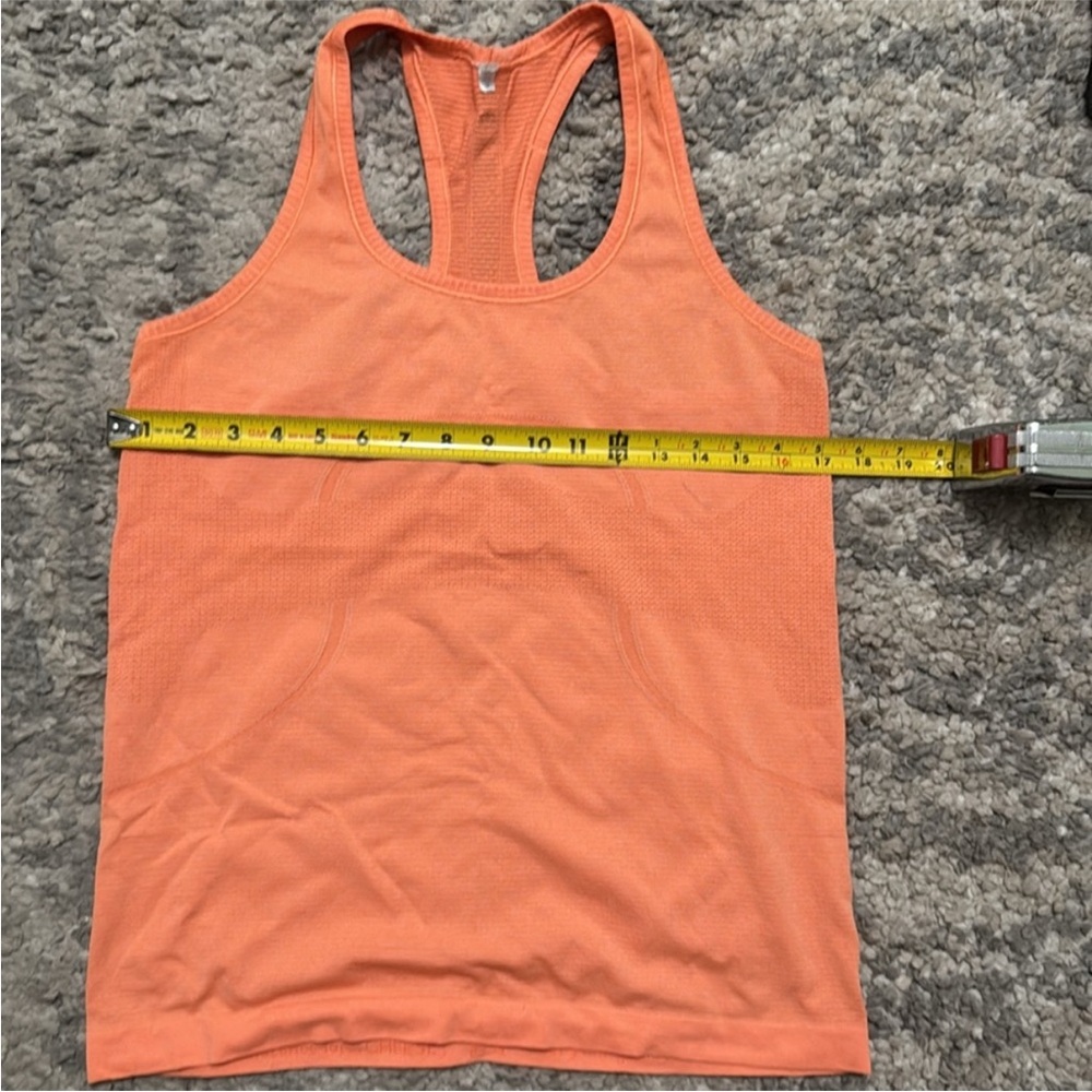 Lululemon Run Swiftly Orange Racerback Tank Top Size 10